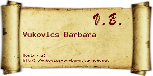 Vukovics Barbara névjegykártya