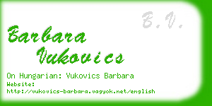 barbara vukovics business card